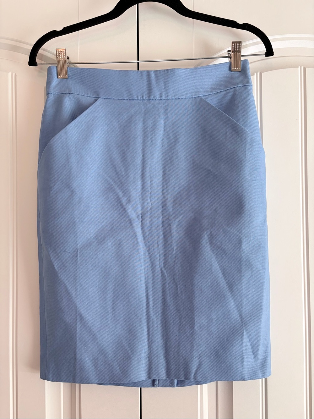J.Crew Periwinkle Pencil Skirt Women’s Size 0 XS Cotton Solid Blue NWT